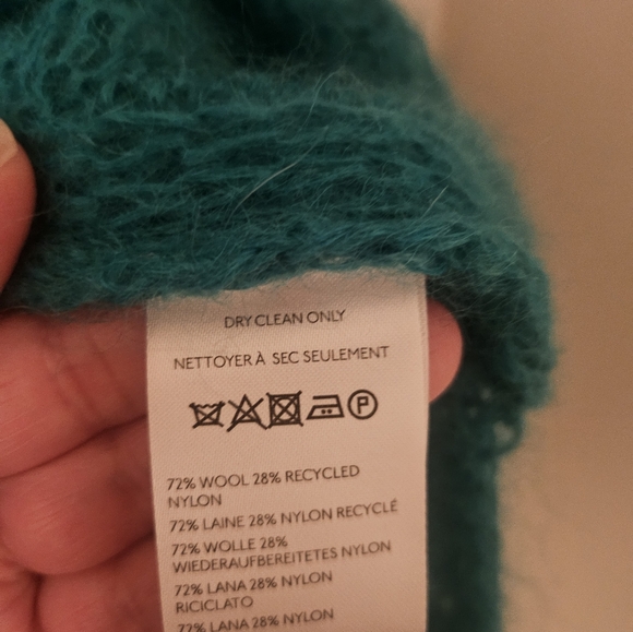 Anthropologie Green see through sweater Size L Petite - Picture 4 of 4